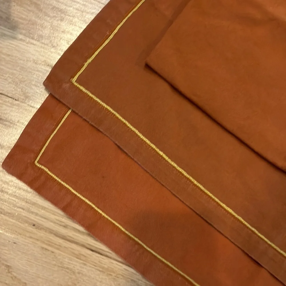 Set of 6 Williams Sonoma cotton dinner napkins fall colors India